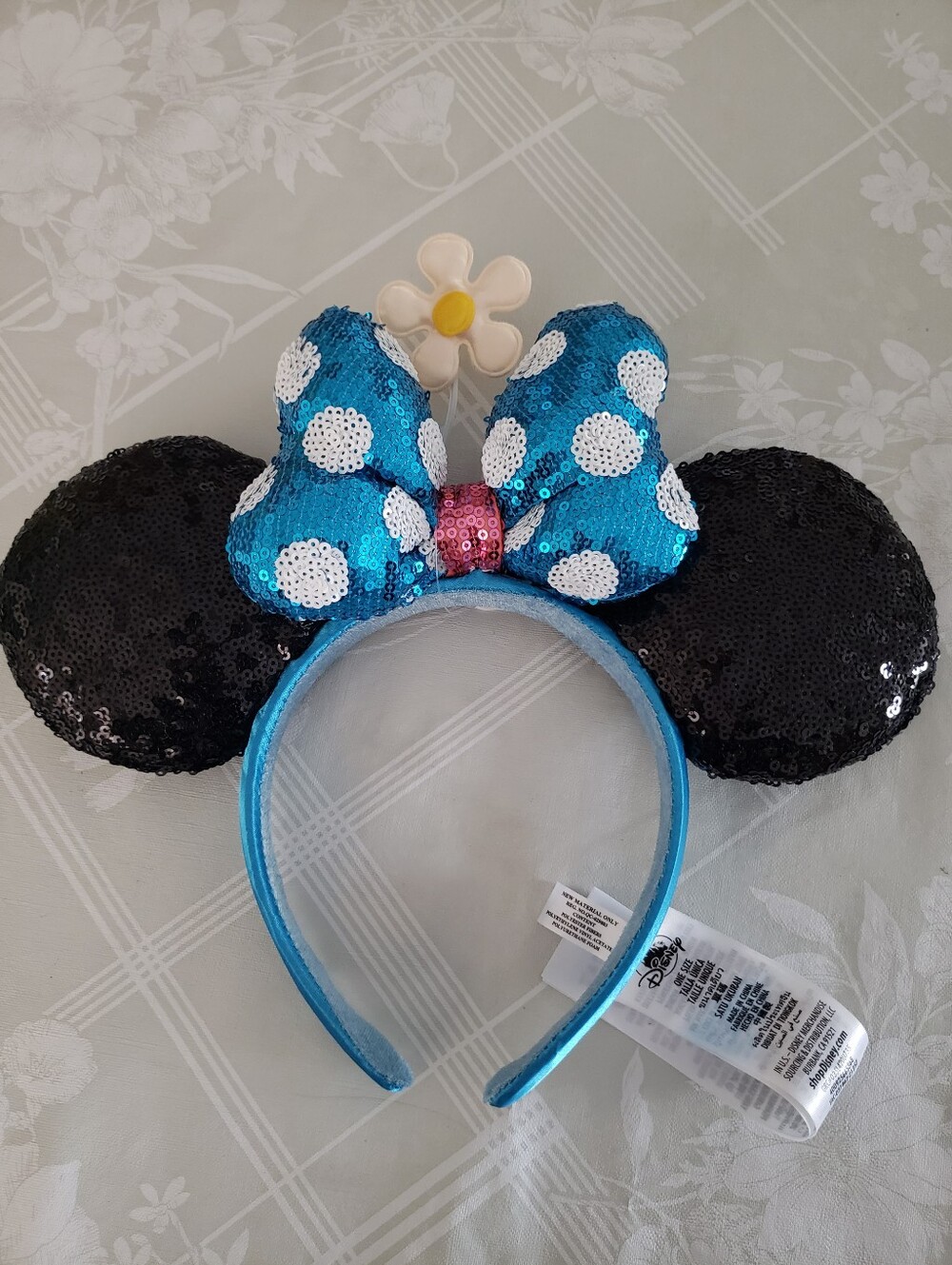 Disney Parks Minnie Mouse Timeless Flower Polka Dot Ear Headband NWT